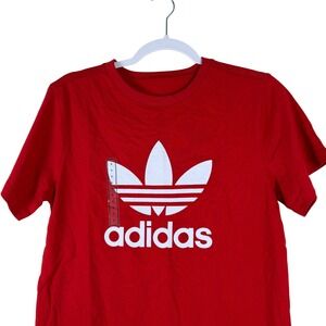 NWT Adidas Kids Trefoil Tee T Shirt Red Logo Originals Size Large Youth IY7423